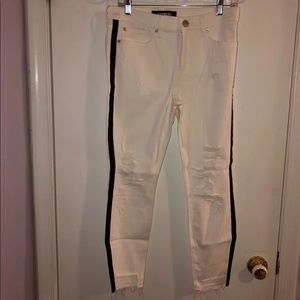 EXPRESS JEANS white ripped skinny jeans